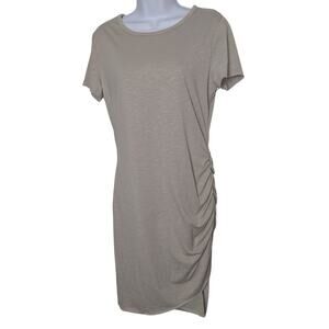 BTFBM Dress Women's Medium Gray Bodycon Ruched Casual Minimalist Stretchy Travel
